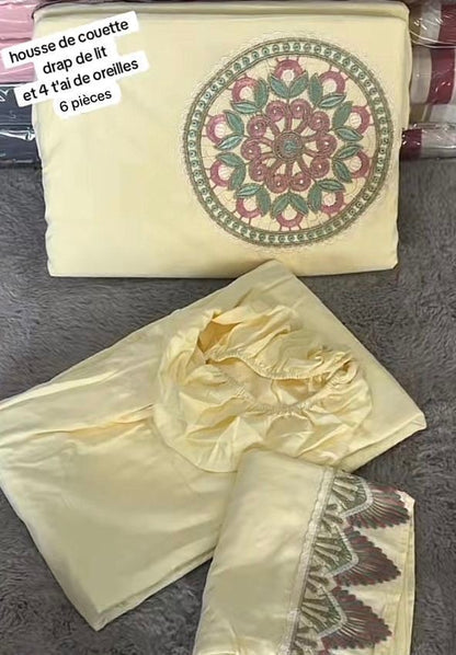 Ensemble Draps 6 Pièces en 100% Coton Égyptien : Le Luxe au Cœur de Vos Nuits