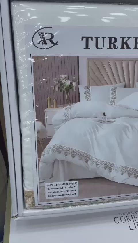 Ensemble Draps 6 Pièces en 100% Coton Égyptien : Le Luxe au Cœur de Vos Nuits